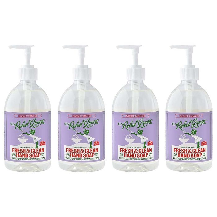 Rebel Green Hand Soap Lavender Grapefruit  16.9 Oz - Pack Of 4