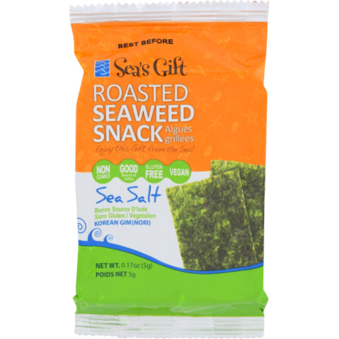 Seas Gift Seaweed Snack Roasted 0.17 Oz - (Pack of 12)