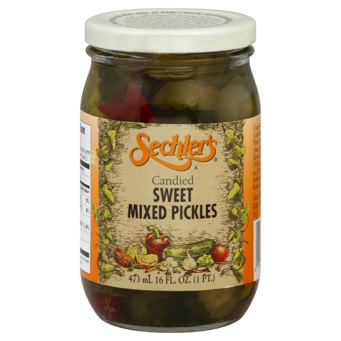 Sechler's Candied Sweet Mixed Pickles (16 oz - Pack of 6) - Pack Of 6