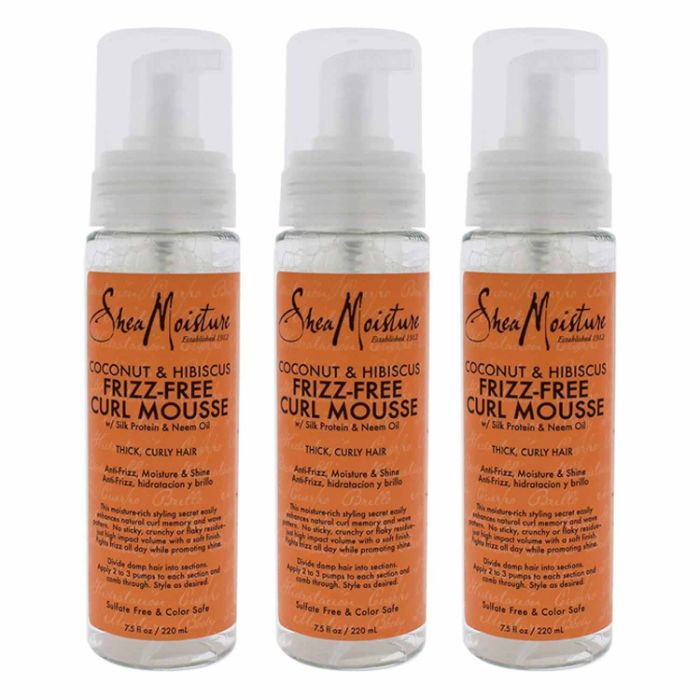 SheaMoisture Coconut & Hibiscus Curl Mousse (7.5 oz, Pack of 3)