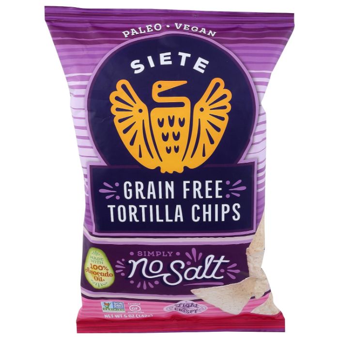 Siete - Chip Tortilla No Salt, 5 Oz - Pack of 12