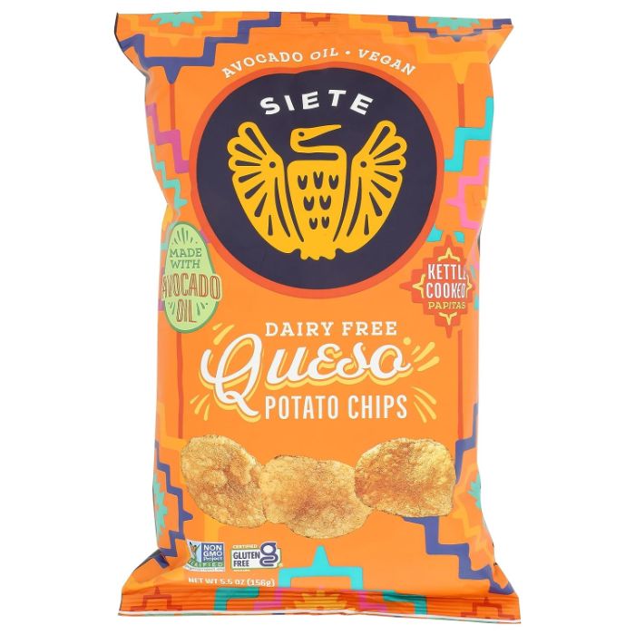 Siete - Chips Potato Queso, 5.5 Oz - Pack of 6