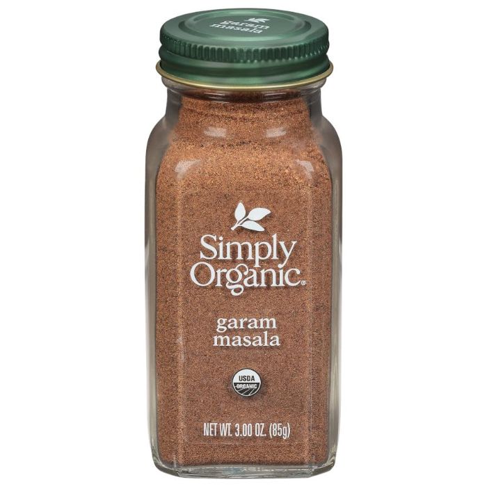 Simply Organic - Seasoning Garam Masala Bottle, 3 Oz - Pack of 6