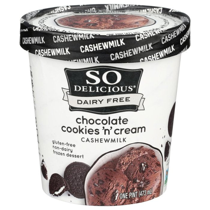 So Delicious - Frozen Cashew Chocolate Cookie & Cream, 16 oz | Pack of 8