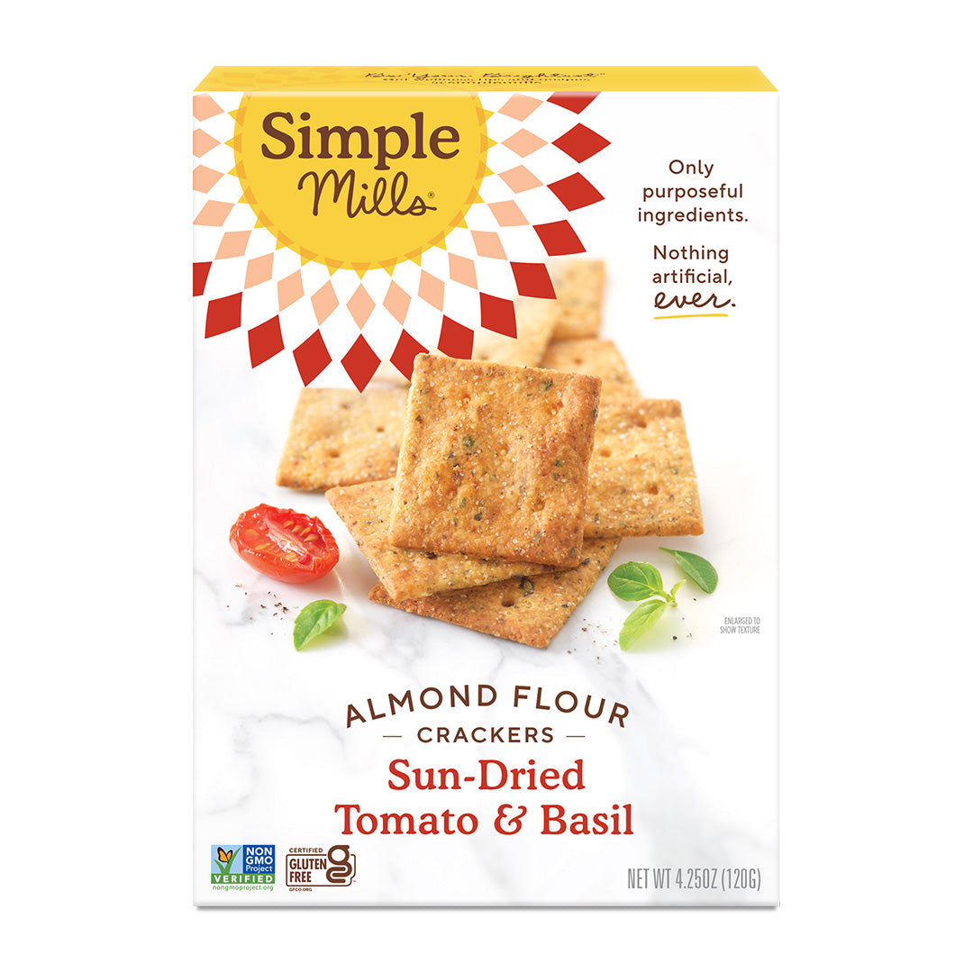 Simple Mills - Almond Flour Crackers - Sun-Dried Tomato Basil, 4.25oz
