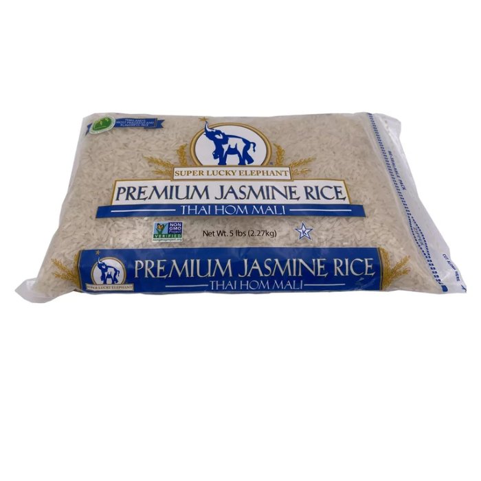 Super Lucky Elephant Rice Jasmine 5 Lb - Pack Of 8