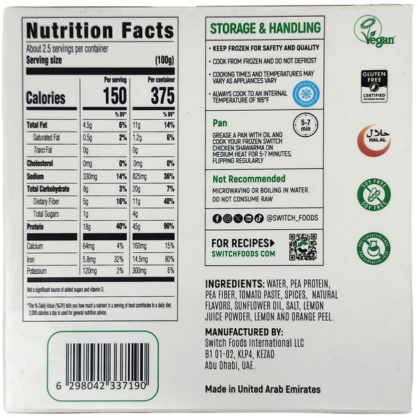 Switch - Plant-Based - Chicken Shawarma, 8.8oz