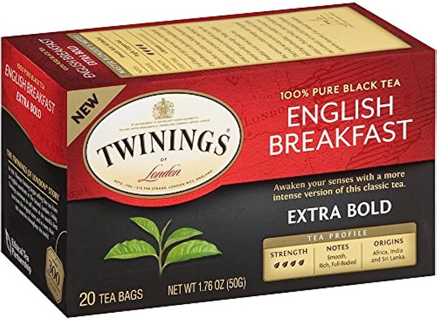 Twinings English Breakfast Extra Bold Tea 20 BG - Pack of 6