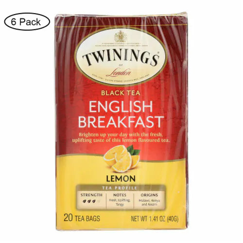 Twinings English Breakfast Lemon Tea 20 BG - Pack of 6