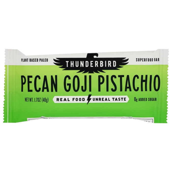 Thunderbird Energetica Bar Pecan Goji Pistachio 1.7 Oz - Pack Of 12