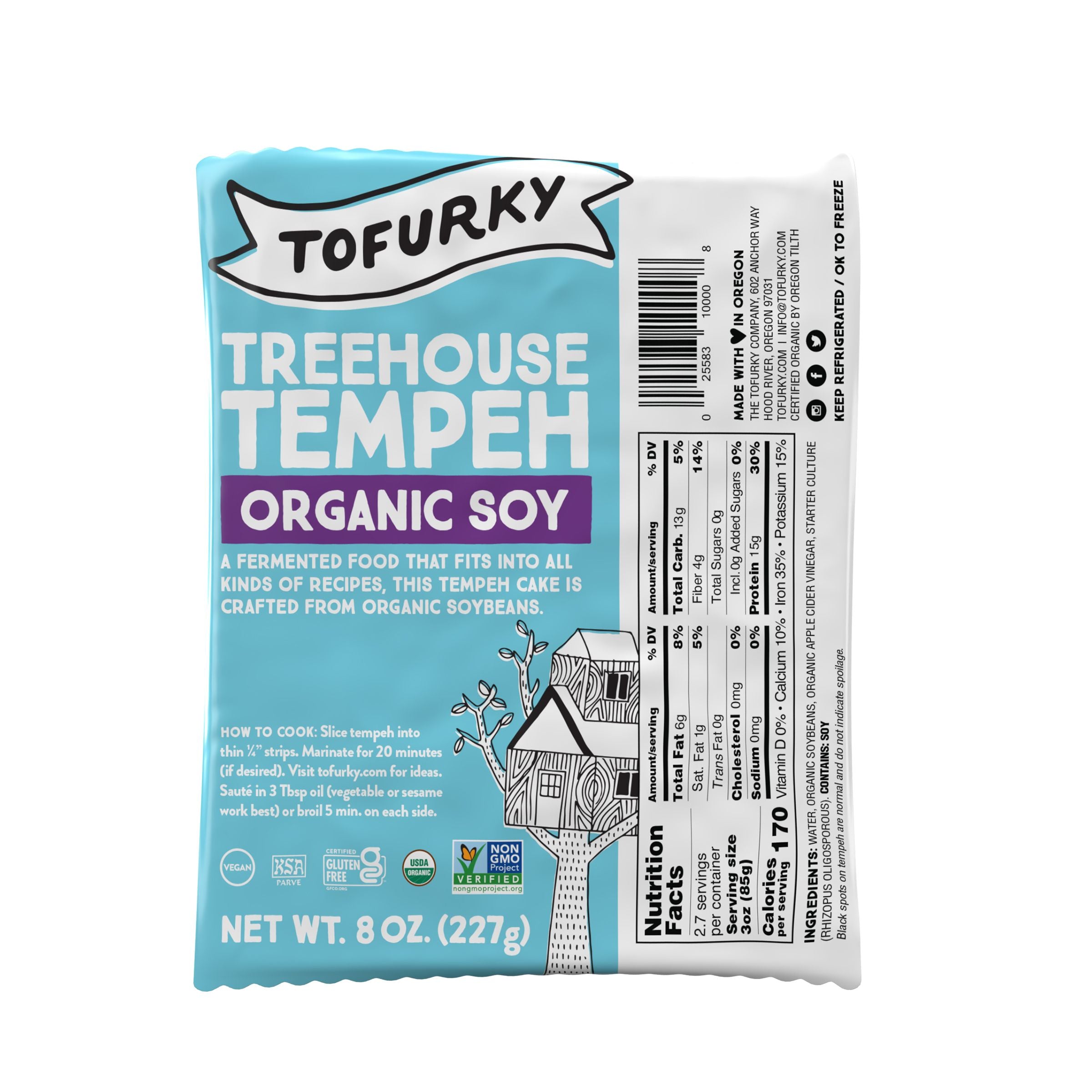 Tofurky Treehouse Tempeh Regular Organic Soy & Smokey Maple Bacon