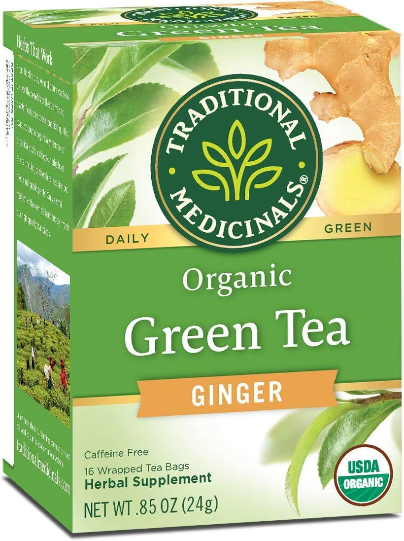 The Traditional Medicinals Green Ginger Organic Tea 16 Bg - Pack Of 6