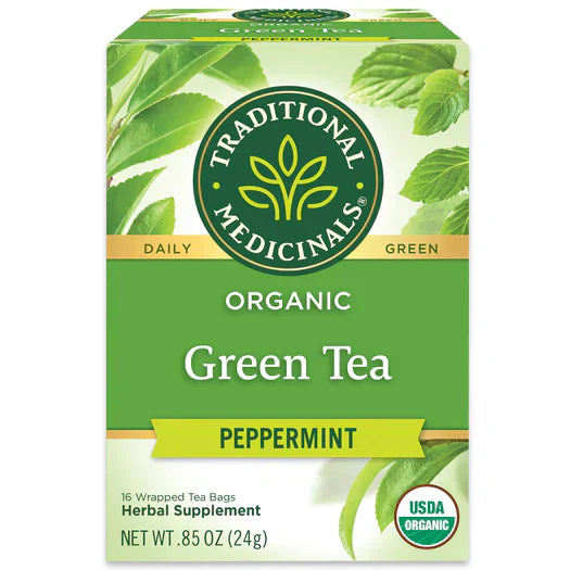 Traditional Medicinals Tea Grn Peppermint Org 16 Bg - Pack Of 6