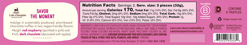 Lake Champlain - Vegan Chocolate Truffles Sampler, 2.2oz