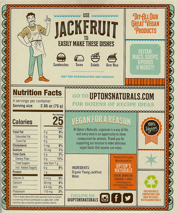 Upton's Naturals - Jackfruit, 10.6oz. - Multiple Flavors