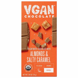 VGAN Chocolate - White Bar with Almonds & Salty Caramel, 2.46oz