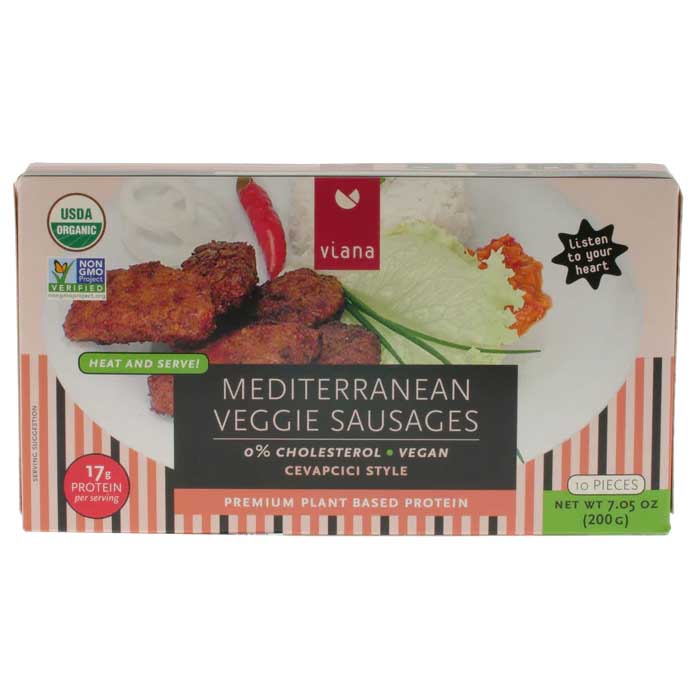 Viana Sausages Medtrn Veggie 7.05oz - Pack Of 6