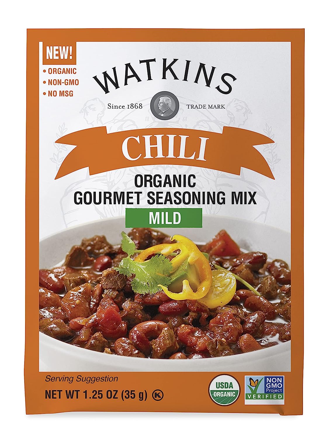 Watkins Seasoning Mild Chili 1.25 Oz - Pack Of 12