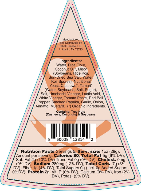 Rebel Cheese - Plant Based Smoked Cheddar, 5oz