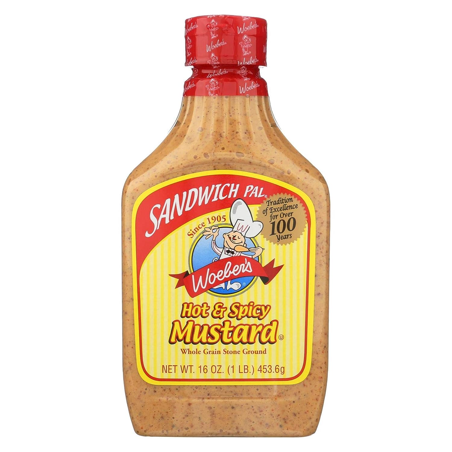 Woeber Mustard Sandwich Pal Hot Spicy 16 Oz - Pack Of 6