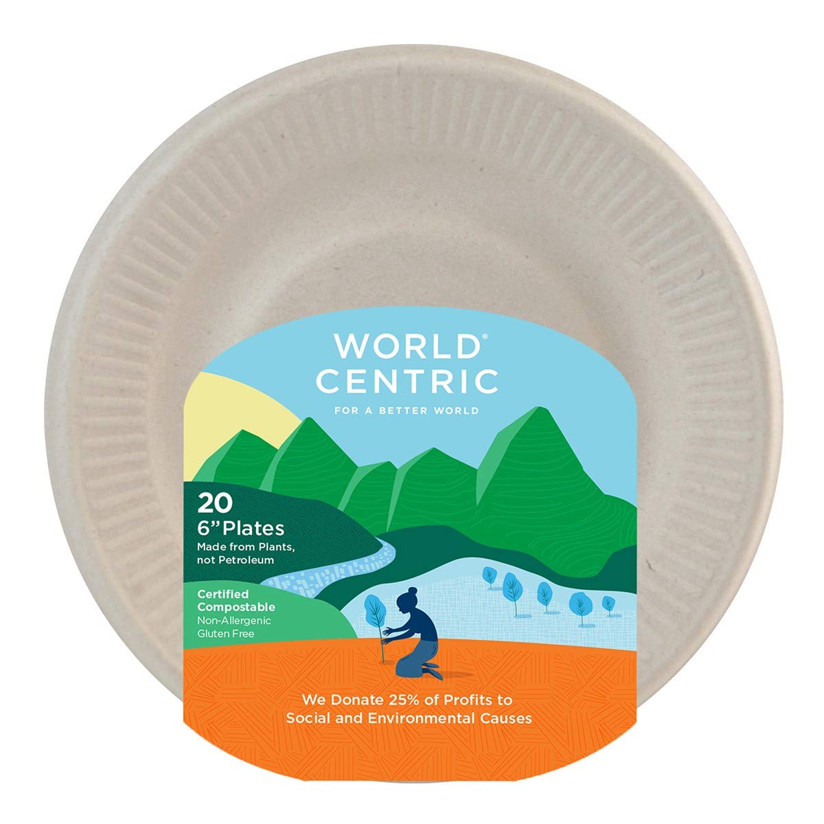 World Centric Plate Fiber Ripple Edge 6 20 Pc - Pack Of 12