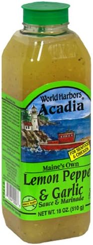 World Harbors Acadia Lemon Pepper & Garlic Marinade 16 Oz - Pack Of 6