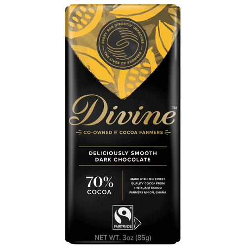 Divine - 70% Cocoa Dark Chocolate Bar, 3oz
