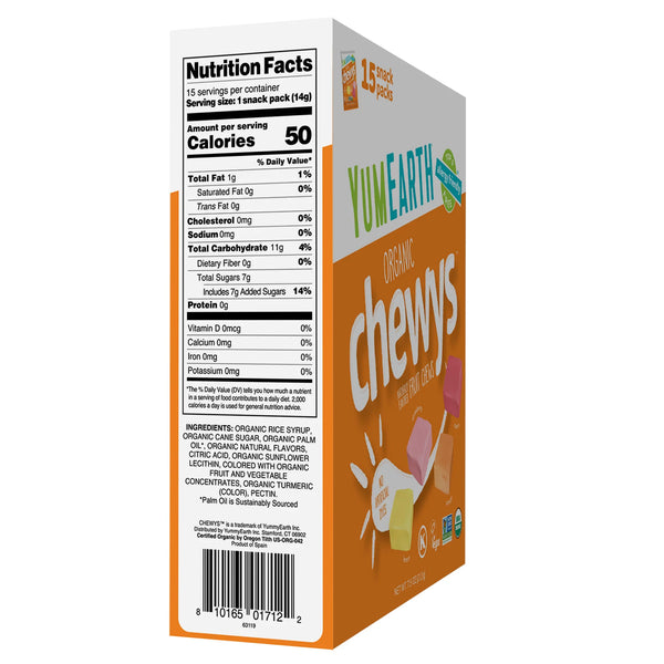 YumEarth - Organic Chewys - Snack Packs, 7.5oz