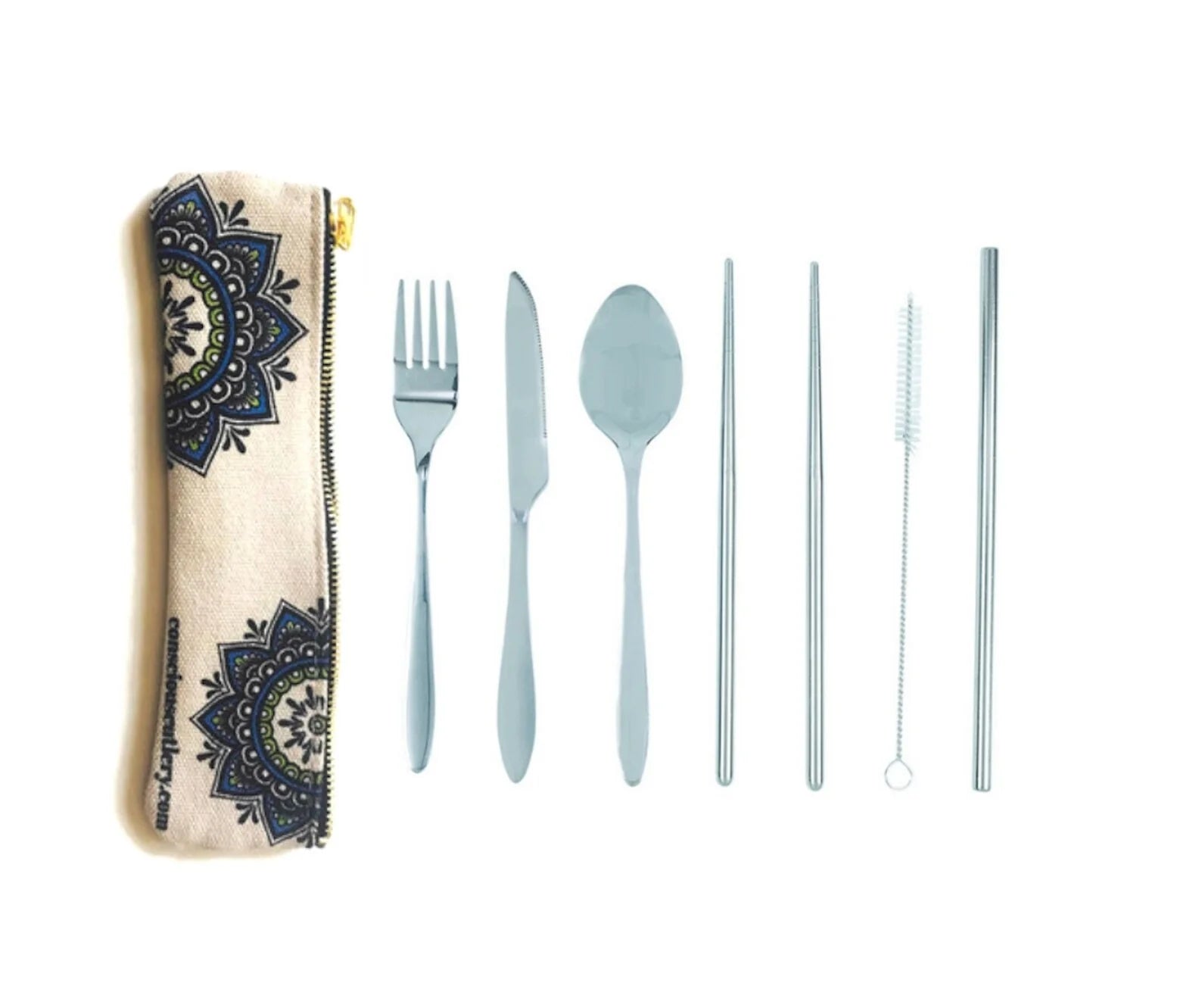 Stainless Steel Travel Cutler Set with Carry Pouch