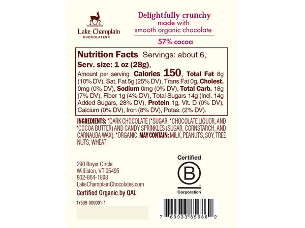 Lake Champlain - Dark Chocolate Nonpareils, 5.8oz