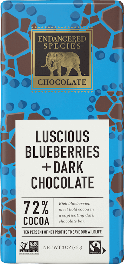 Endangered Species - Sea Turtle Dark Blueberry Chocolate bar, 3oz