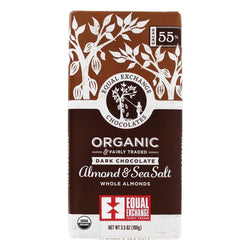 Equal Exchange - Bar Dark Chocolate Almond Sea Salt - 3.5 oz | Pack of 10