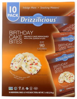 Drizzilicious - Mini Birthday Cake Bites 10-pack, 7.4oz