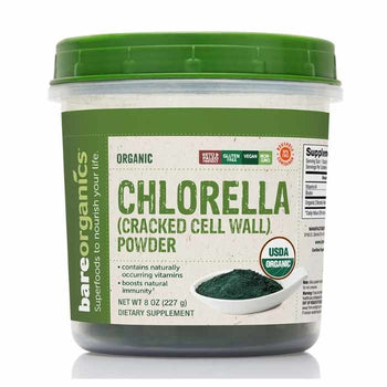 BareOrganics - Chlorella Powder - Cracked Cell, Raw, 8oz