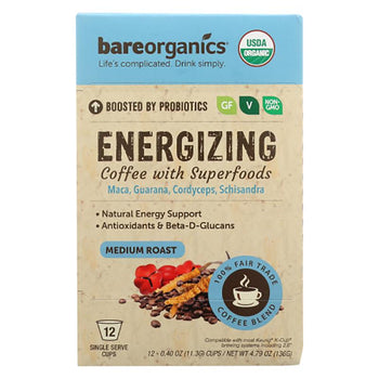 BareOrganics - Energizing Coffee, 12 cups, 4.80oz