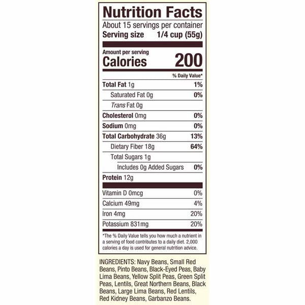 Bobs Red Mill - 13 Bean Soup Mix, 29oz - back