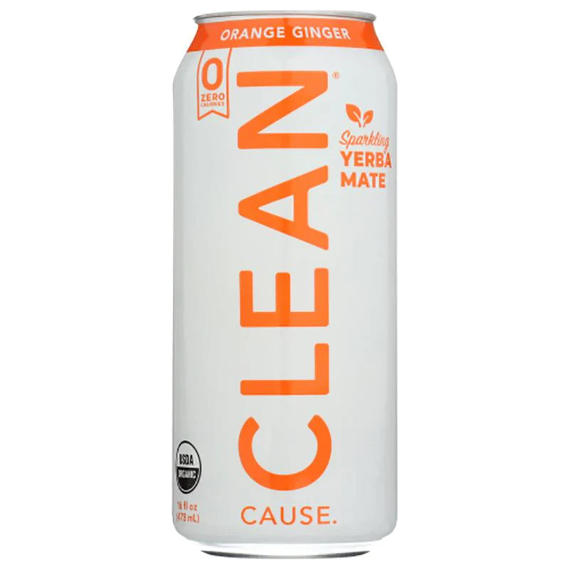 Clean Cause - Yerba Mate Orange Ginger Zero Calorie, 16oz