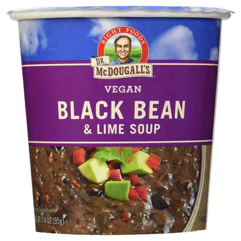 Dr. McDougall's Vegan Black Bean & Lime Soup, 3.4 oz  | Pack of 6