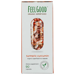 FeelGood Organic Superfoods - Turmeric Curcumin, 90 count, 3oz