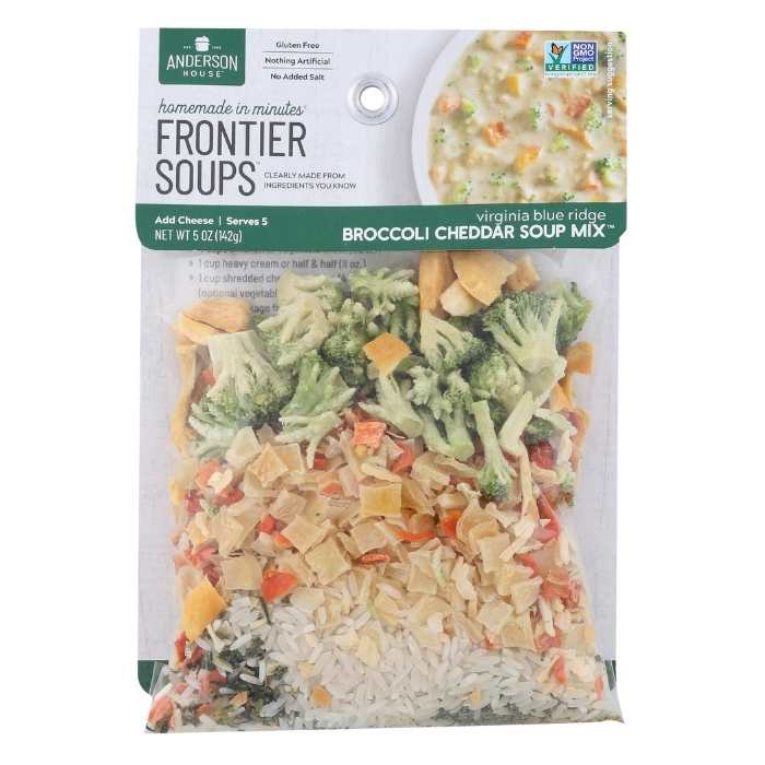 Frontier Soups Broccoli Cheddar Soup Mix, 5oz Vegan Essentials