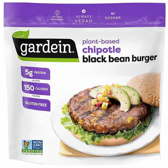 Gardein Chipotle Black Bean Burger, 12oz Vegan Essentials