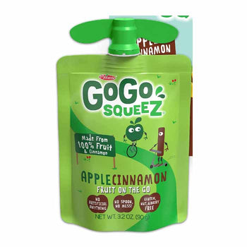 Gogo SqueeZ - Apple Cinnamon Pouches 100% Organic, 3.2oz