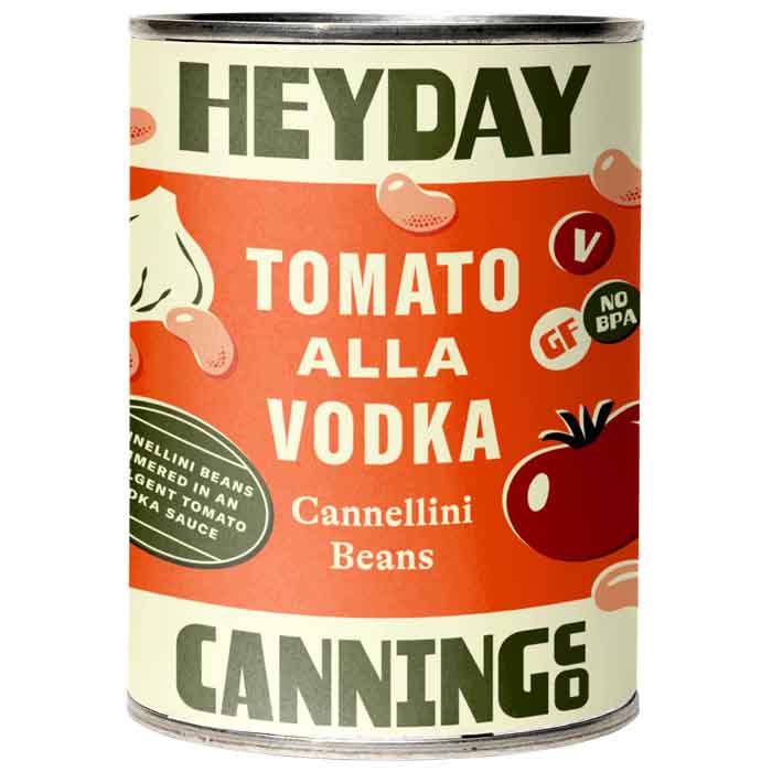 Heyday Canning Co Cannellini Beans Tomato Alla Vodka, 15oz Gourmet Bean Delight Vegan Essentials