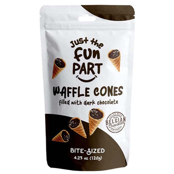Just The Fun Part - Bite-Sized Dark Chocolate Waffle Cones, 4.23oz