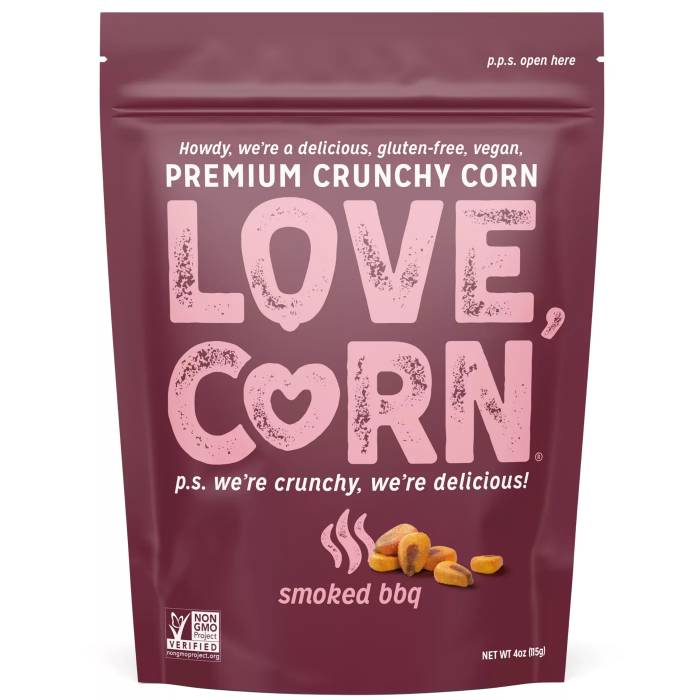 Love Corn - Premium Crunchy Corn - Smoked BBQ, 4oz