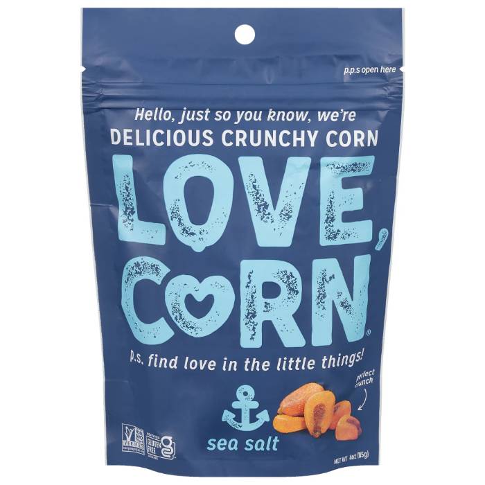 Love Corn - Premium Crunchy Corn - Sea Salt, 4oz
