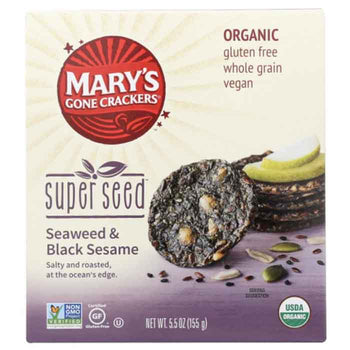 Mary's Gone Crackers - Super Seed Seaweed & Black Sesame Crackers, 5.5oz