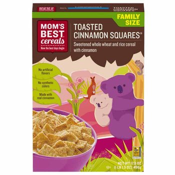 Mom's Best - Toasted Cinnamon Squares Cereal, 17.5oz