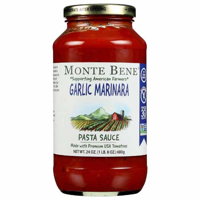 Monte Bene Garlic Marinara Pasta Sauce, 24oz Vegan Essentials