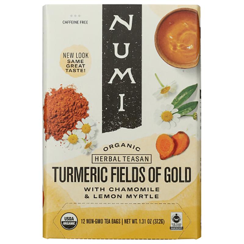 Numi Tea - Fields of Gold Turmeric Tea, 12 Bags